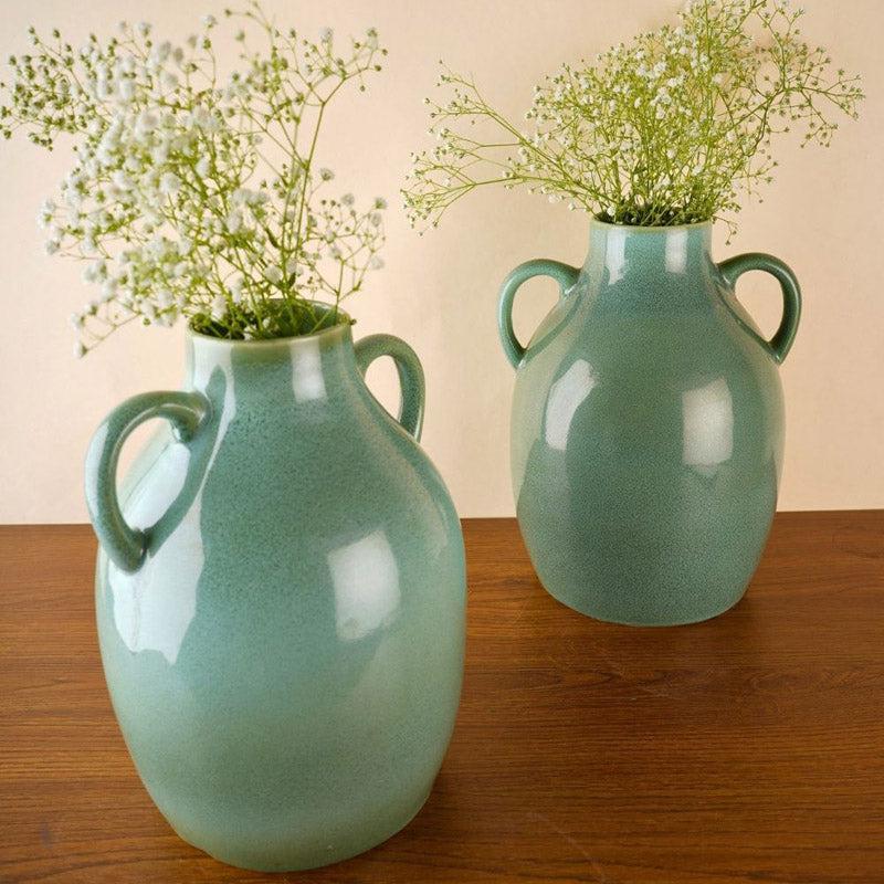 Buy Starsa Ceramic Vase - Green Vase from Vaaree