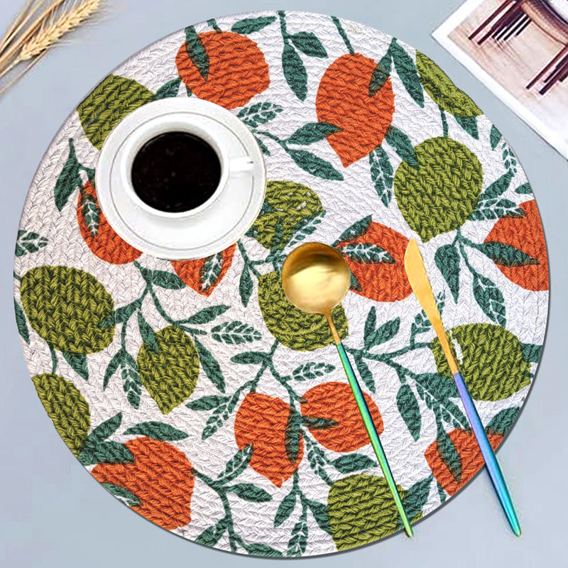 Table Mat - Fruity Farm Placemat - Green & Rust