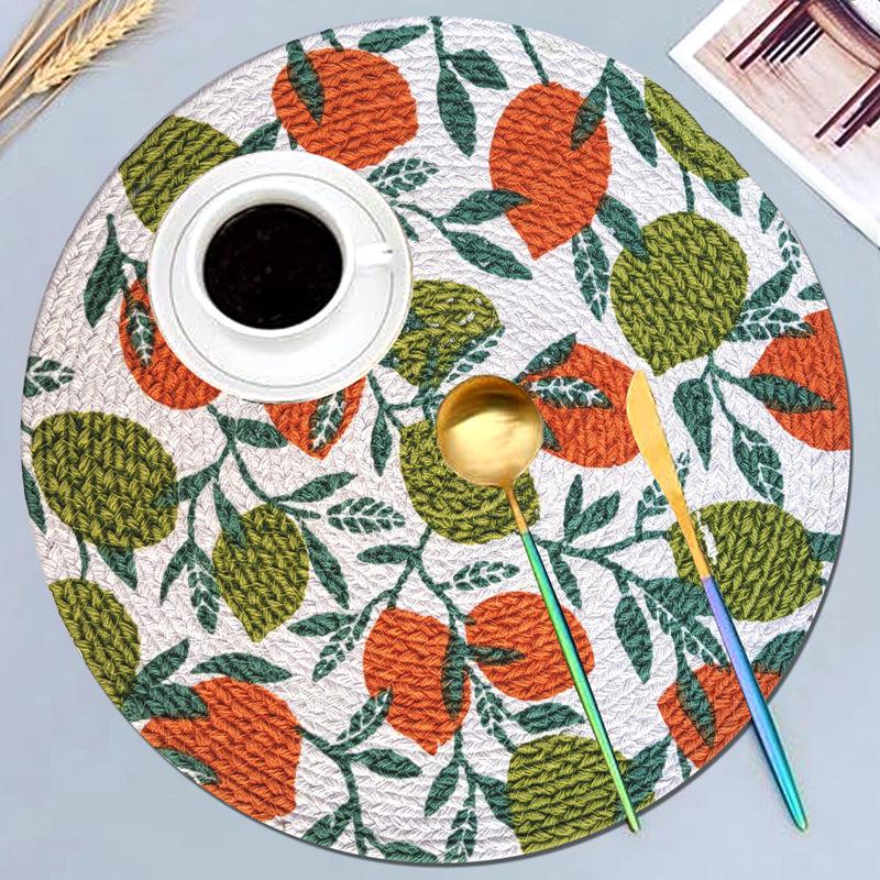 Buy Fruity Farm Placemat - Green & Rust Table Mat from Vaaree