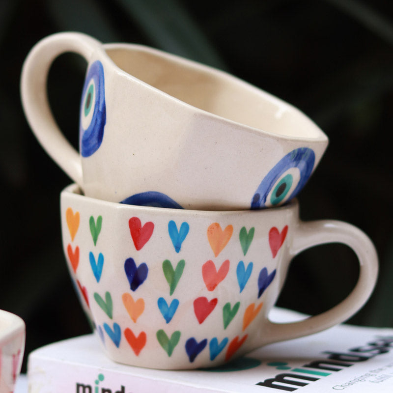 Buy Urvi Ceramic Cup (200 ML) - Set of Two Mug & Tea Cup from Vaaree