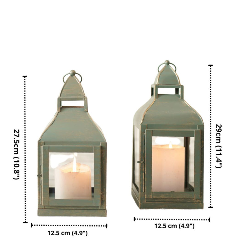 Buy Vilara Lantern Tealight Candle Holder (Green) - Set Of Two Tea Light Candle Holders from Vaaree