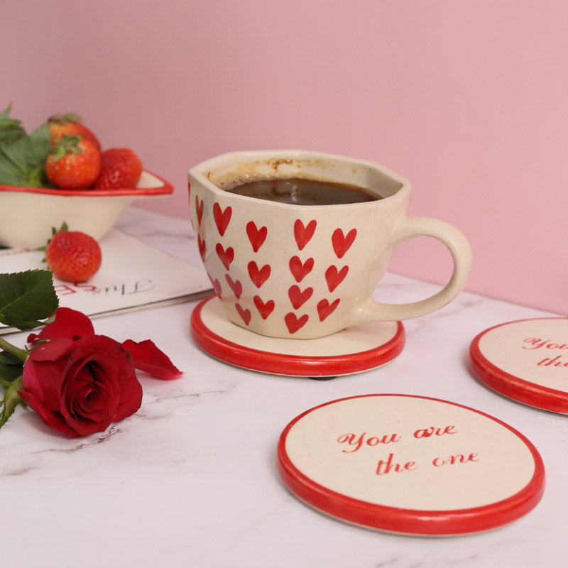 Buy Hearty Glow Cup & Coaster - Two Piece Set Mug & Tea Cup from Vaaree