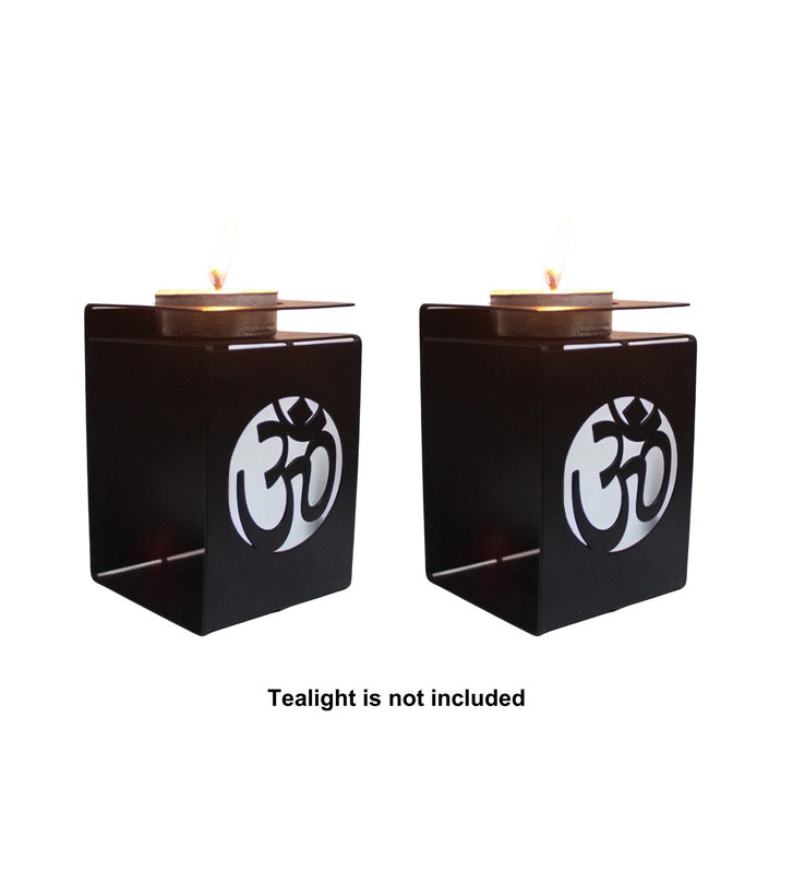 Buy Om Shakti Tealight Candle Holder - Set Of Two Tea Light Candle Holders from Vaaree