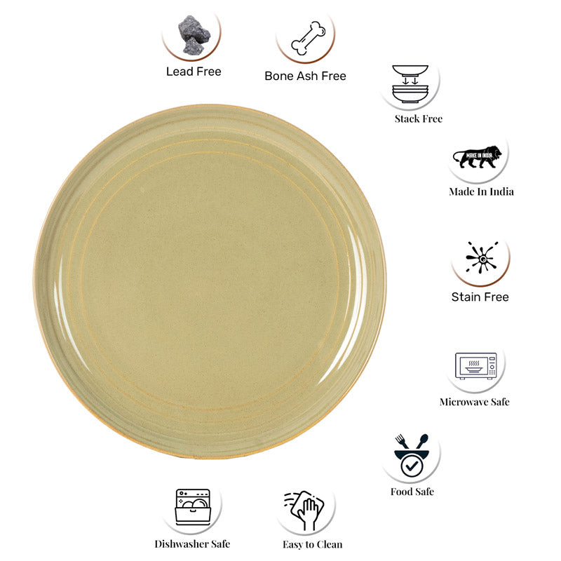 Buy Estia Dinner Plate (Olive Green) - Set Of Six Dinner Plate from Vaaree