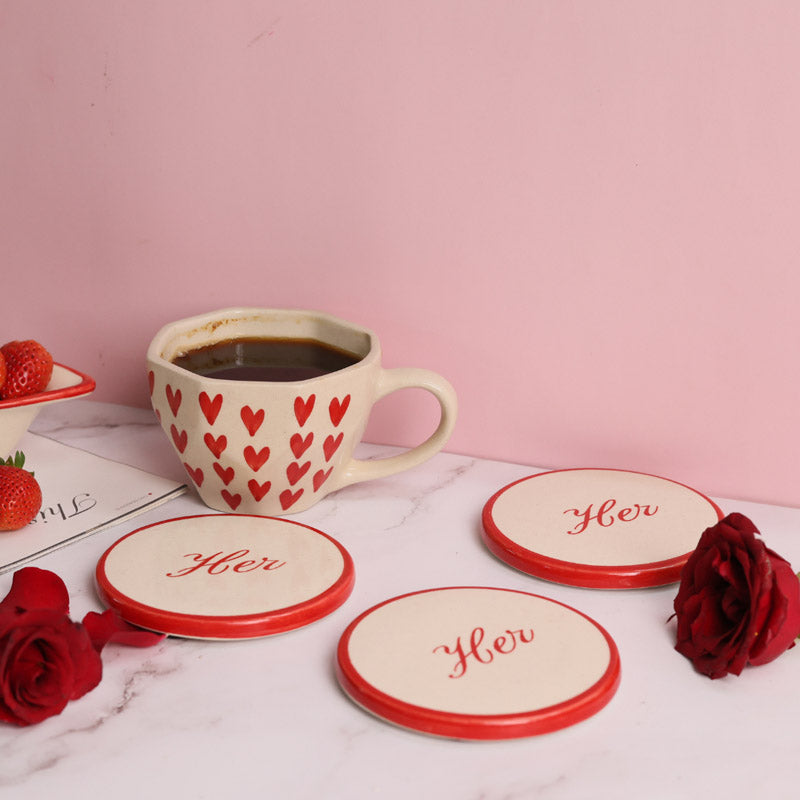 Buy Hearty Pulse Cup & Coaster - Two Piece Set Mug & Tea Cup from Vaaree