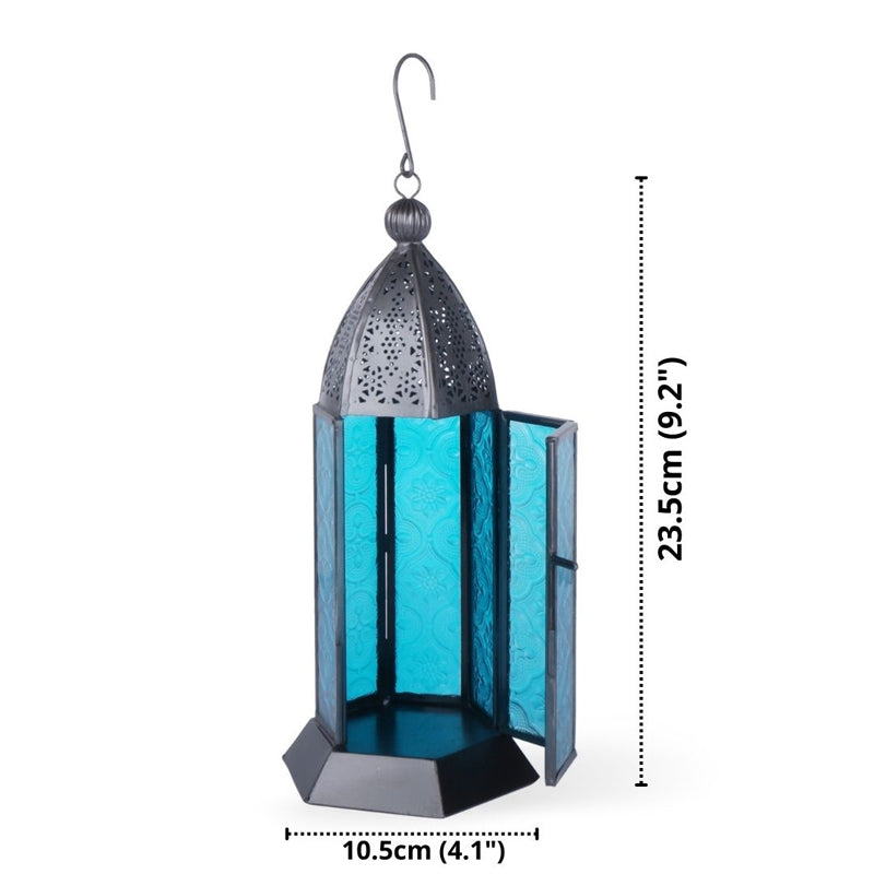 Buy Inthiya Lantern Tealight Candle Holder - Blue Tea Light Candle Holders from Vaaree