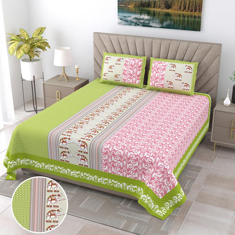 Buy Hridika Floral Bedsheet - Green Bedsheets from Vaaree