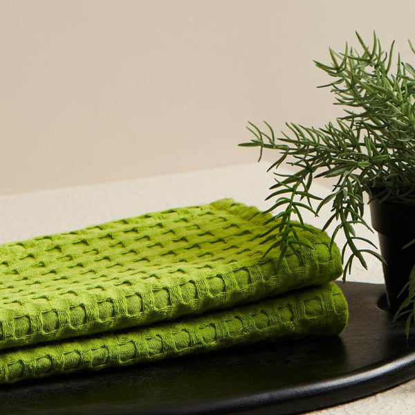 Buy Alyssa Waffle Hand Towel (Green) - Set Of Two Hand & Face Towels from Vaaree