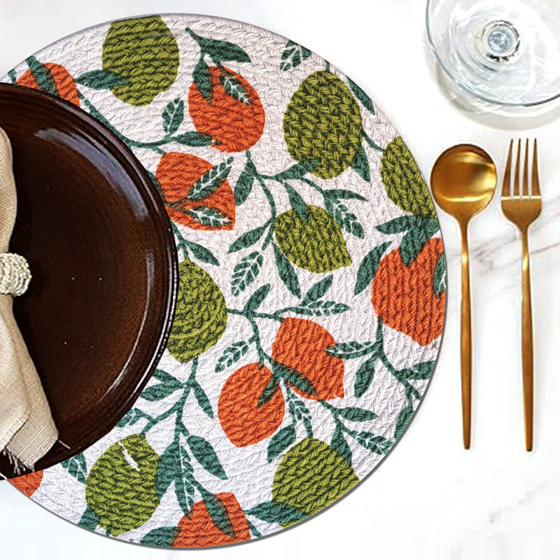 Table Mat - Fruity Farm Placemat - Green & Rust