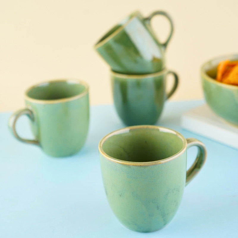 Buy Baina Ceramic Cup (100 ML) - Green Mug & Tea Cup from Vaaree