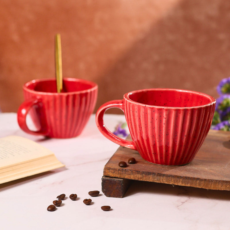 Buy Neith Ceramic Cup (230 ML) - Set of Two Mug & Tea Cup from Vaaree