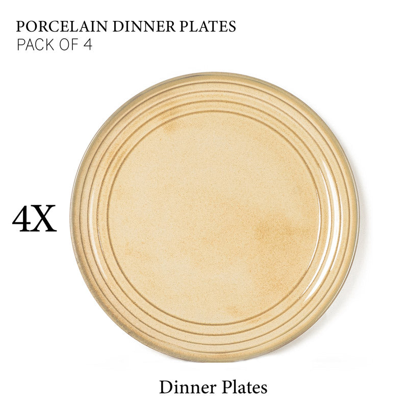 Buy Estia Dinner Plate (Tuscan Beige) - Set Of Four Dinner Plate from Vaaree