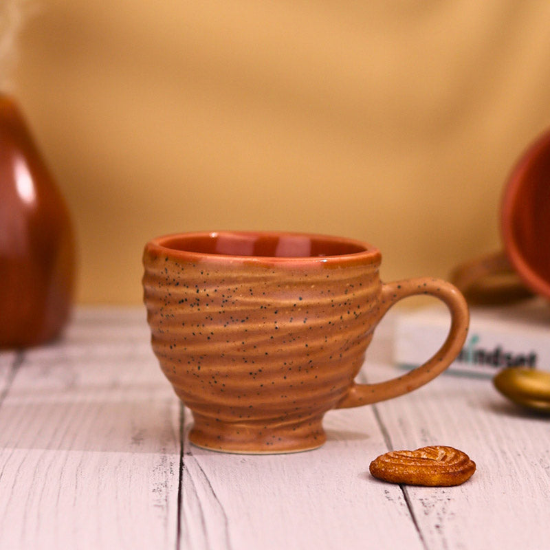 Buy Mayla Brown & Cream Cup (120 ML) - Set of Two Mug & Tea Cup from Vaaree