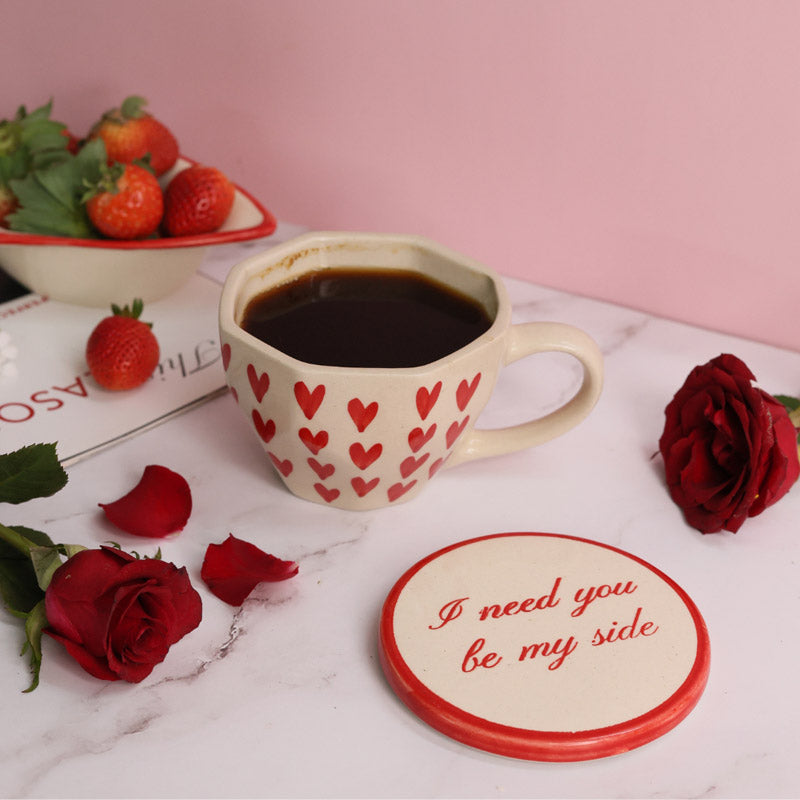 Buy Love Lamina Cup & Coaster - Two Piece Set Mug & Tea Cup from Vaaree