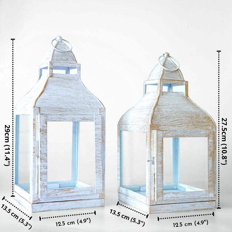 Buy Vilara Lantern Tealight Candle Holder (White) - Set Of Two Tea Light Candle Holders from Vaaree