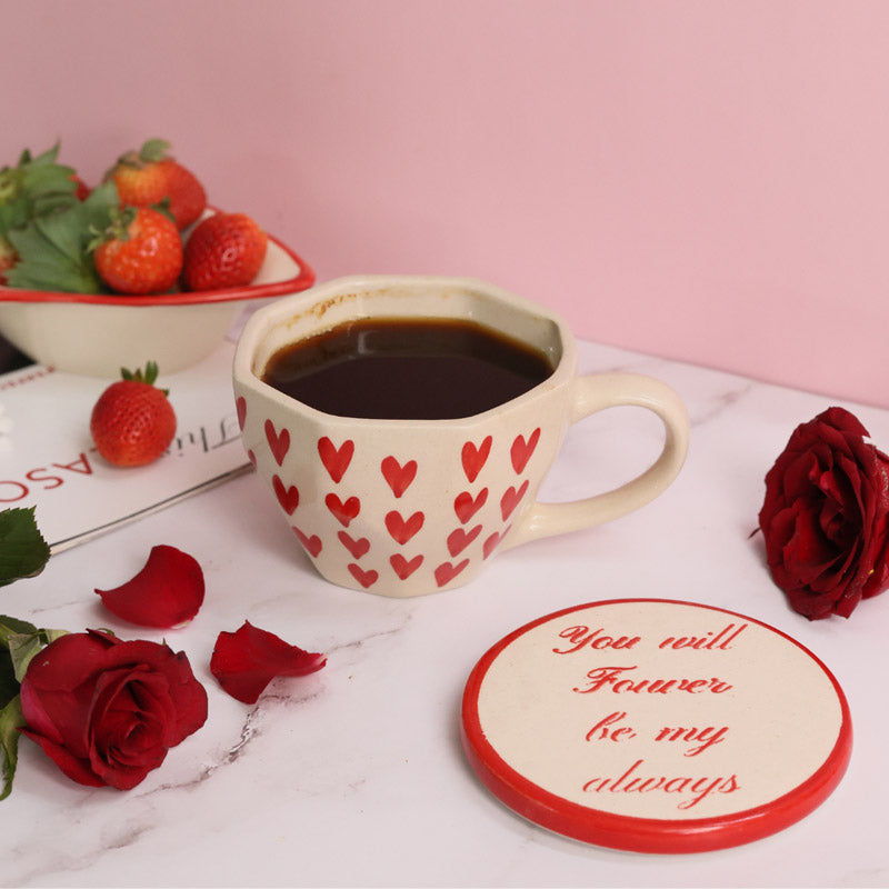 Buy Love Letter Cup & Coaster - Two Piece Set Mug & Tea Cup from Vaaree