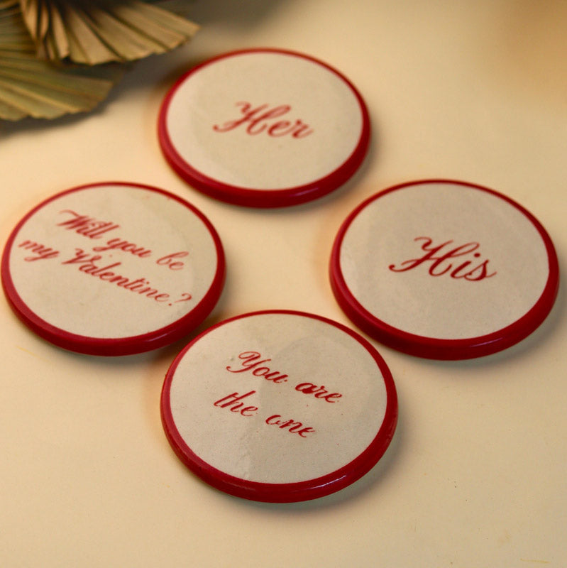 Buy Couple Cheers Coaster - Set Of Four Coasters from Vaaree