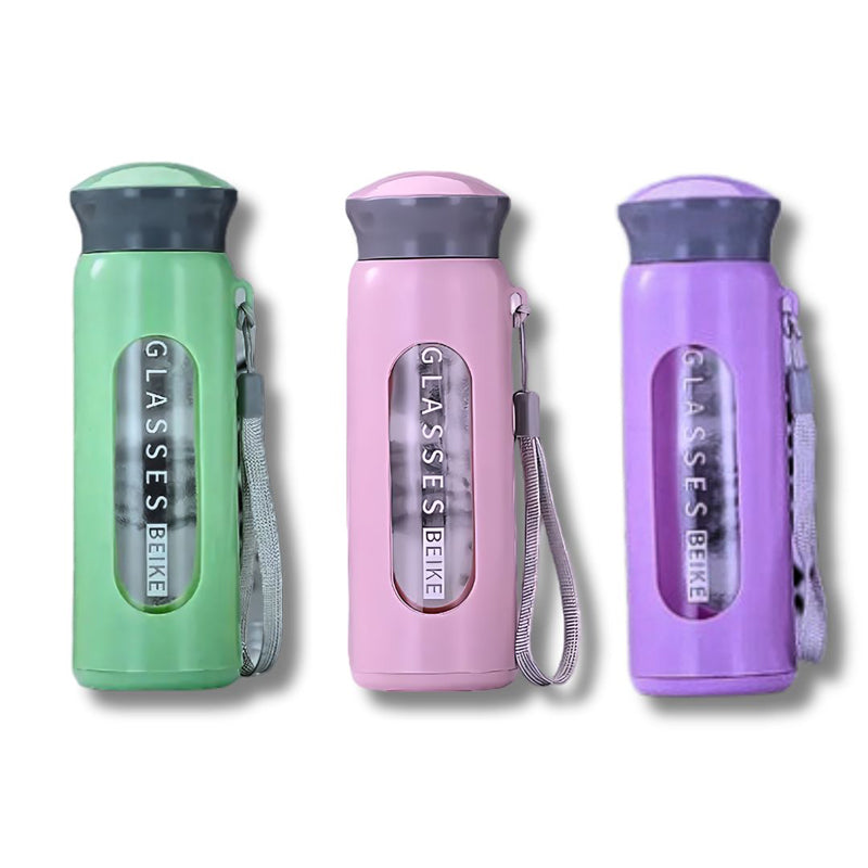 Bottle - H20 Serve 380 ML Water Bottle (Green/Pink/Purple) - Set Of Three