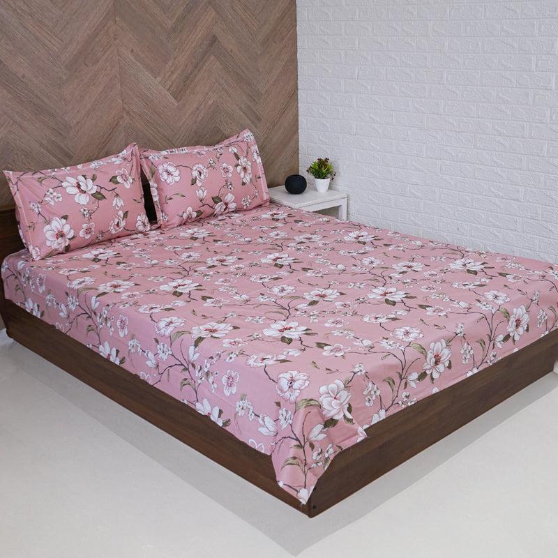 Buy Advina Floral Bedsheet - Pink Bedsheets from Vaaree