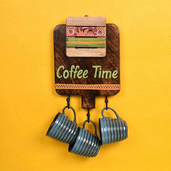 Buy Coffee Spot Handcrafted Cup Holder With Cup (175 ML) - Four Piece Ser Mug & Tea Cup from Vaaree