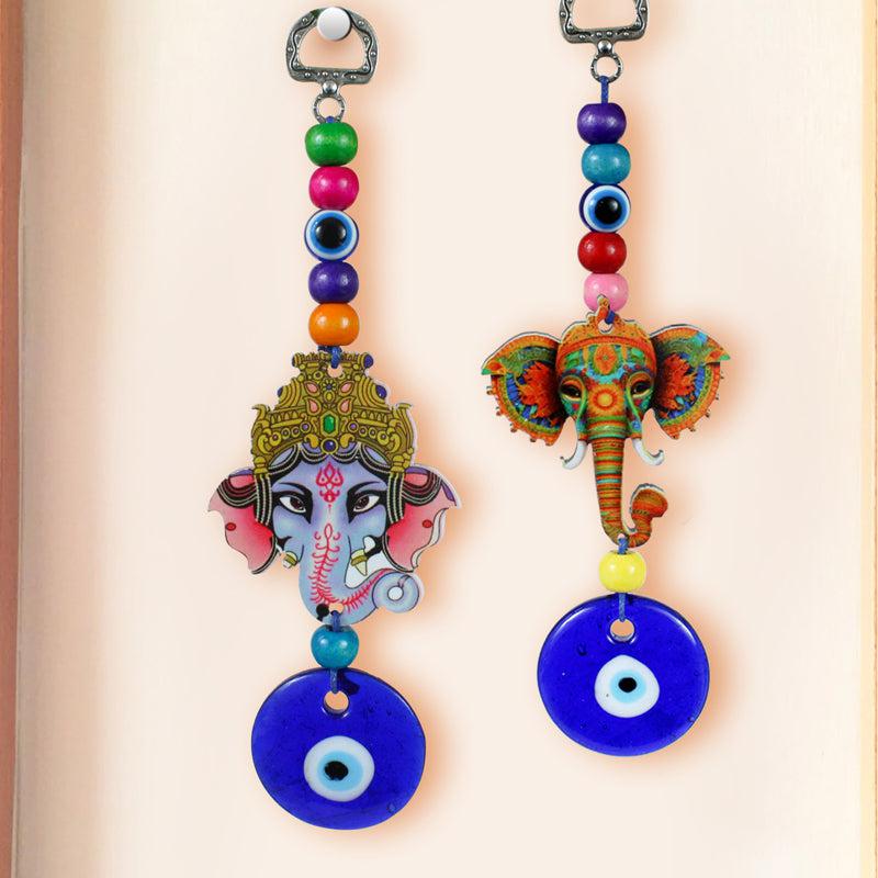 Wall Accents - Ganesha Evil Eye Wall Hanging - Set Of Two