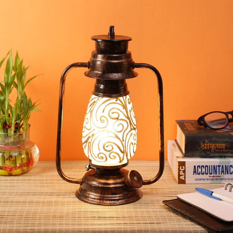 Buy Saagar Mosaic Lantern Table Lamp - Copper Table Lamp from Vaaree