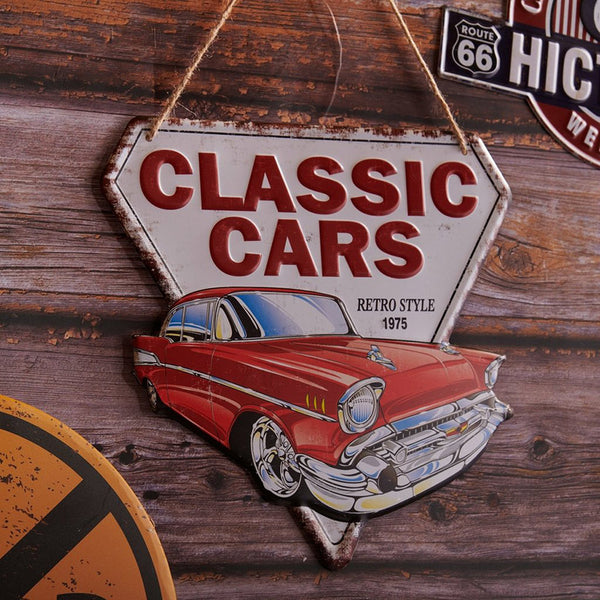 Classic Cars Metal Wall Accent