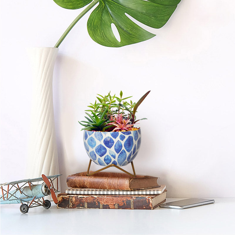 Buy Indigo Flow Planter With Stand Pots & Planters from Vaaree