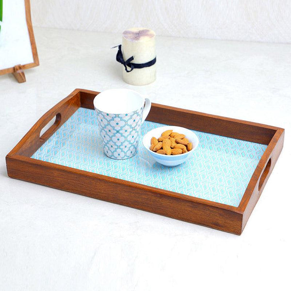 Buy Alma Ethnic Serving Tray - Blue Serving Tray from Vaaree