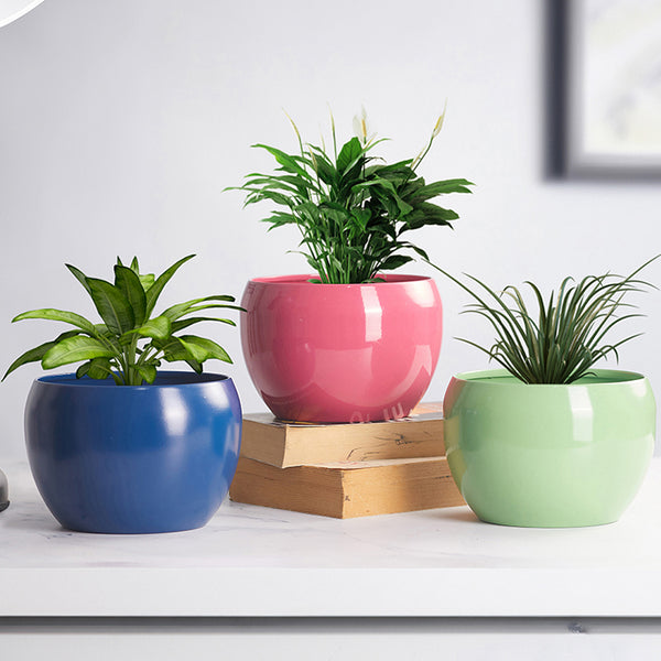 Buy Nectera Metal Planter (Blue/Pink/Green) - Set Of Three Pots & Planters from Vaaree