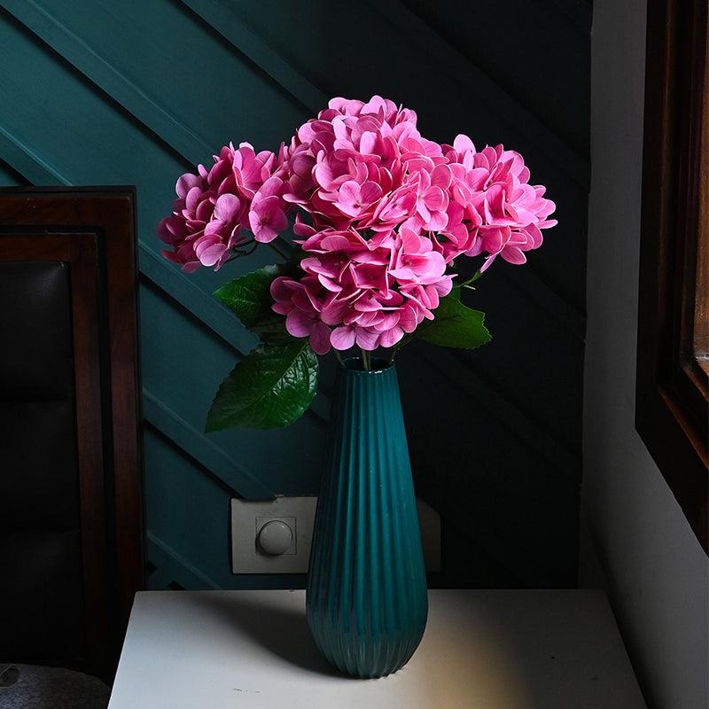 Buy Faux Everlasting Hydrangea Flower Stick - Bright Pink Artificial Flowers from Vaaree