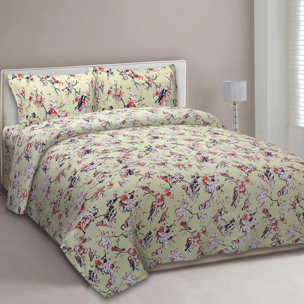 Buy Madhuvani Floral Bedsheet - Green Bedsheets from Vaaree