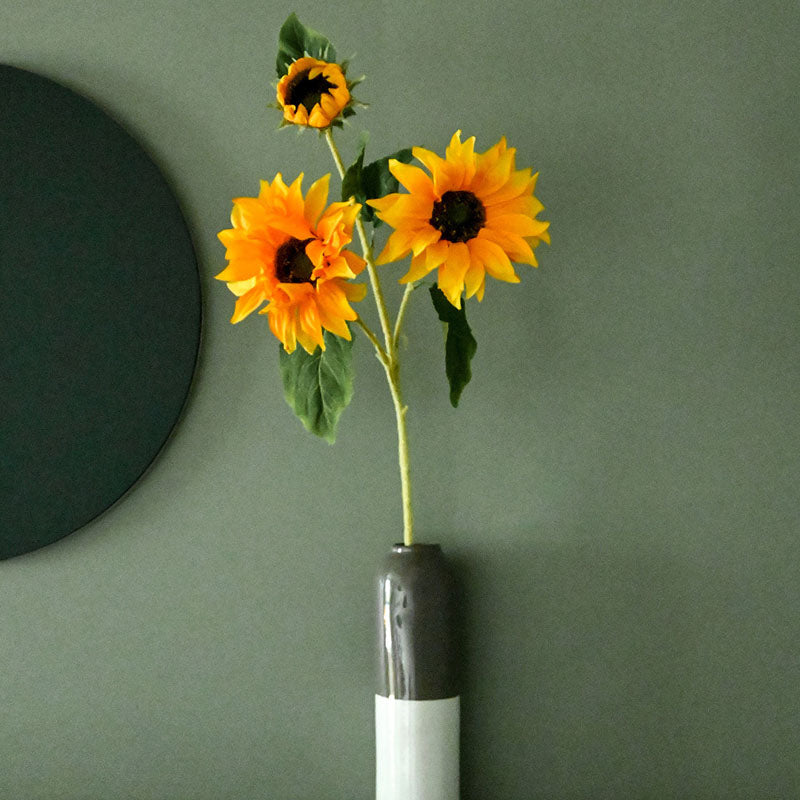 Buy Faux Sunflower Flower Stick - Orange Artificial Flowers from Vaaree