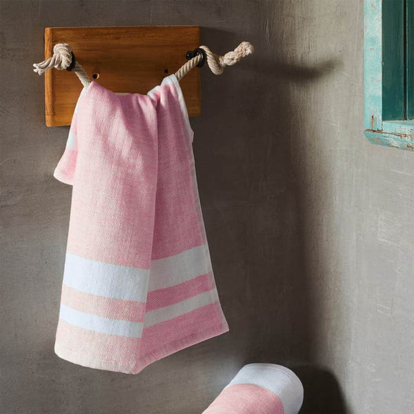 Buy Nash Cotton Terry Hand Towel (Pink) - Set Of Two Hand & Face Towels from Vaaree