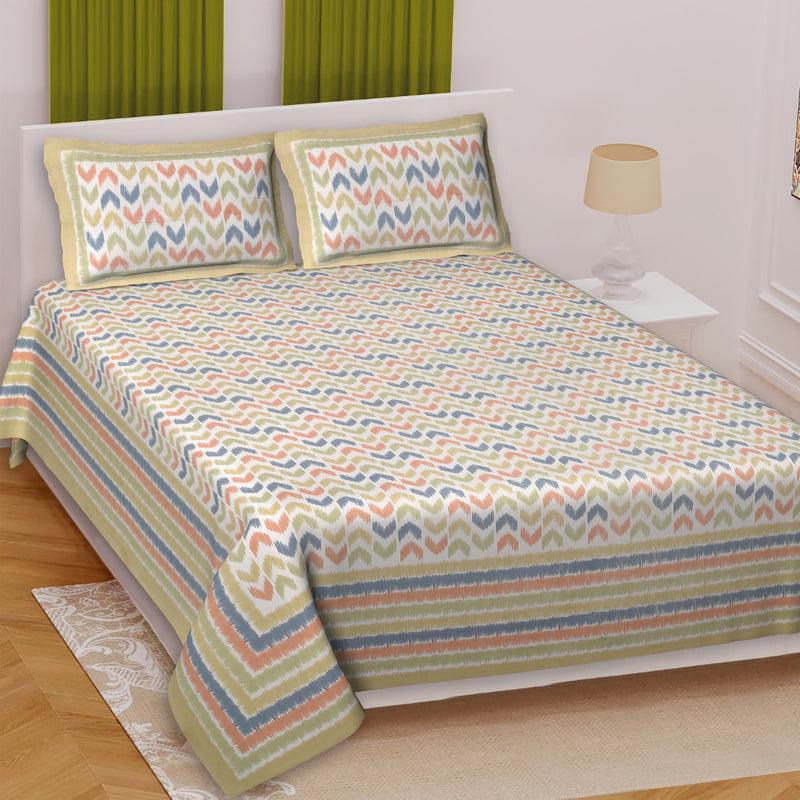 Buy Vance Abstract Bedsheet - Blue & Pink Bedsheets from Vaaree