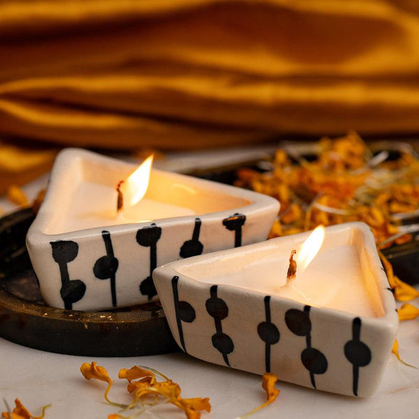 Buy Cheese Crust Jasmine Scented Candle - Set Of Two Candles from Vaaree