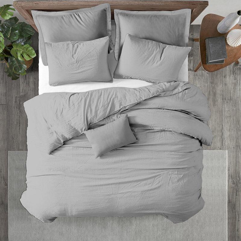 Buy Elisima Solid Duvet Cover - Grey Duvet Covers from Vaaree