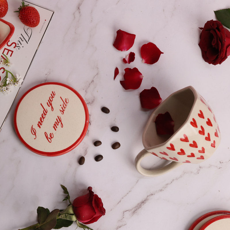 Buy Love Lamina Cup & Coaster - Two Piece Set Mug & Tea Cup from Vaaree