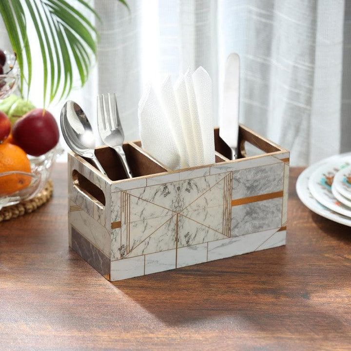 Buy Marble Marvel Cutlery Holder at Vaaree online | Beautiful Cutlery Stand to choose from