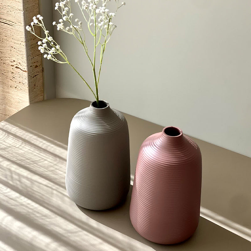 Buy Adola Eline Vase - Light Grey Vase from Vaaree