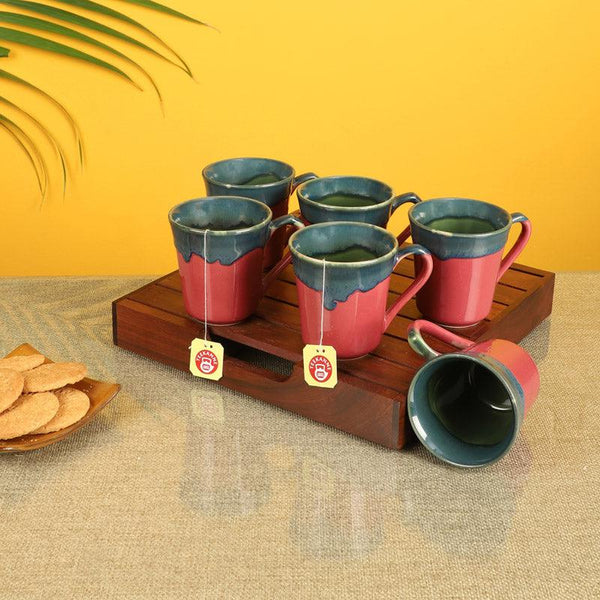 Buy Rabhya Ceramic Cup (150 ML) - Set of Six Mugs from Vaaree