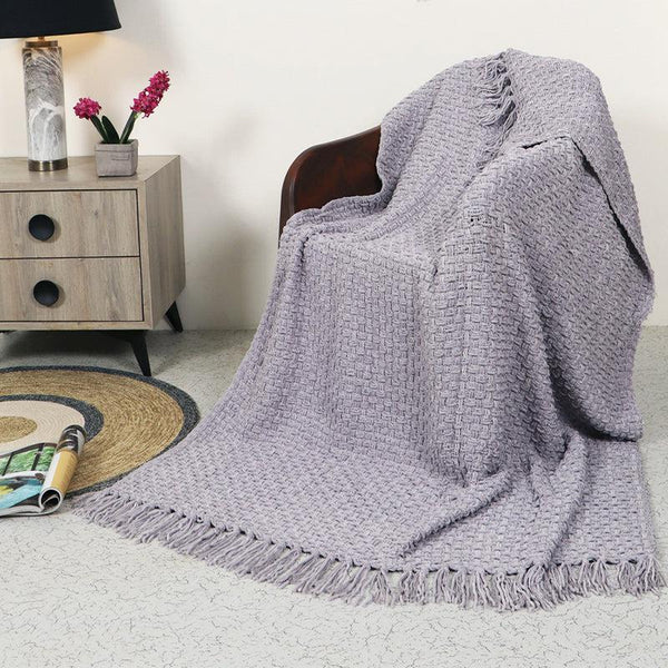 Buy Cozy Loom Throw - Purple Throws from Vaaree