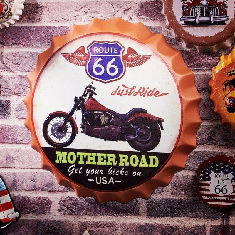 Buy Route 66 Mother Road Bottle Cap Wall Accent Wall Accents from Vaaree