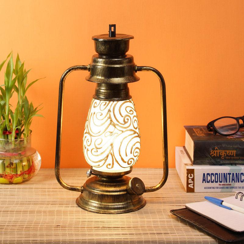 Buy Saagar Mosaic Lantern Table Lamp - Gold Table Lamp from Vaaree