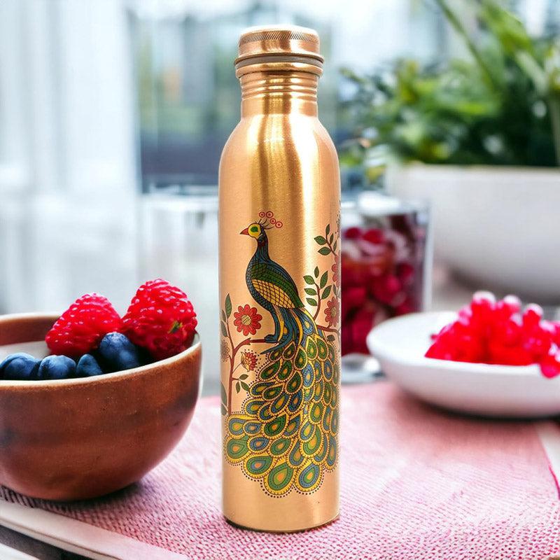 Buy Ashya Mayoora Copper Water Bottle - 1000 ML Bottle from Vaaree