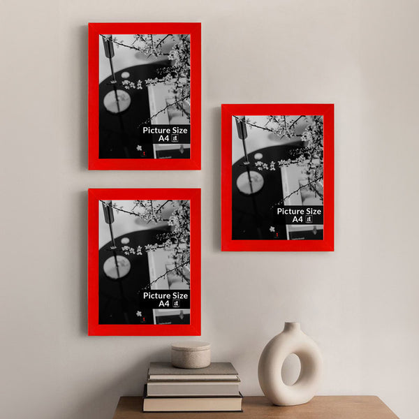 Buy Arabella Photo Frame (Red) - Set of Three Photo Frames from Vaaree