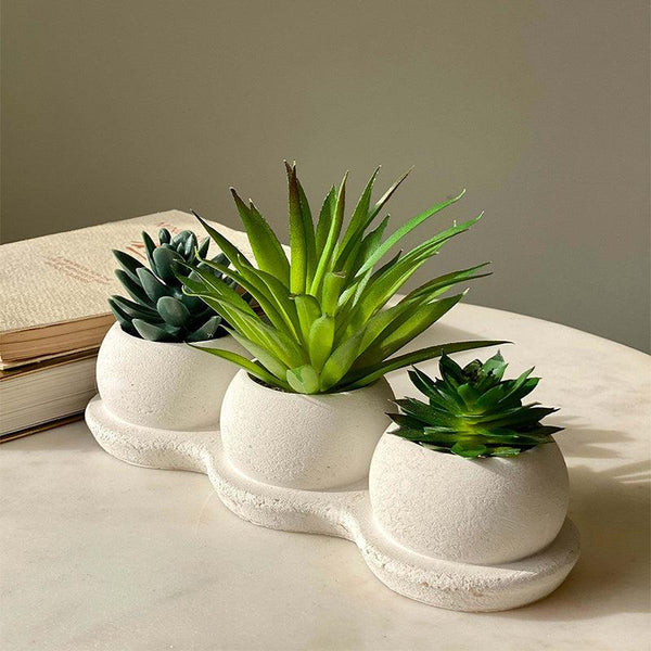 Buy Faux Green Trio Succulent Artificial Plants from Vaaree