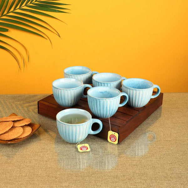 Buy Reyansh Ceramic Cup (135 ML) - Set of Six Tea Cup & Saucer from Vaaree