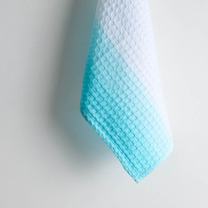 Buy Ninon Dipdye Textured Waffle Hand Towel (Blue & White) - Set Of Two Hand & Face Towels from Vaaree