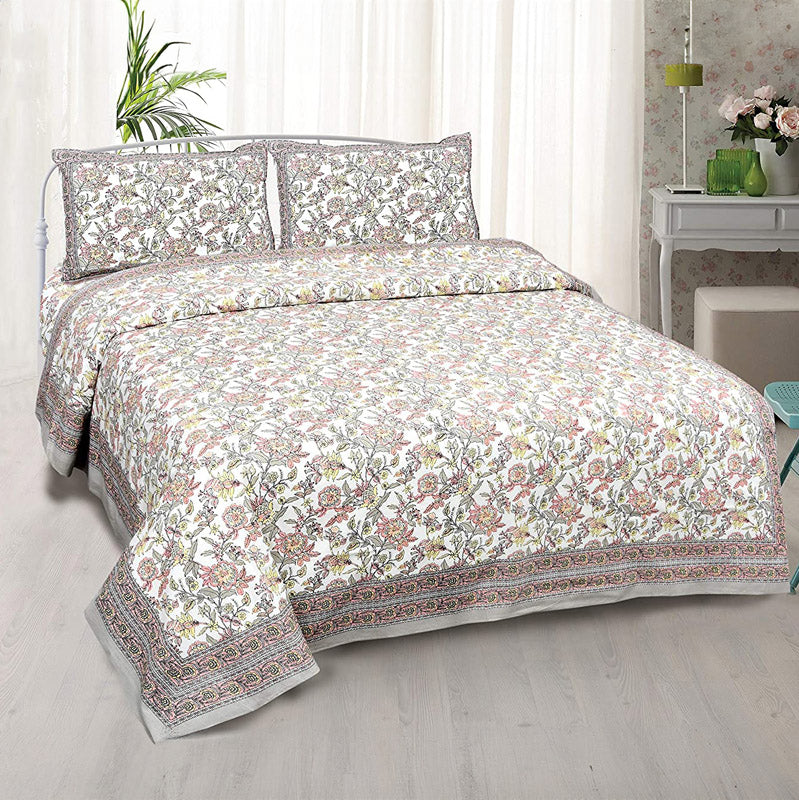 Buy Yellow Jungle of Flowers Bedsheet Bedsheets from Vaaree